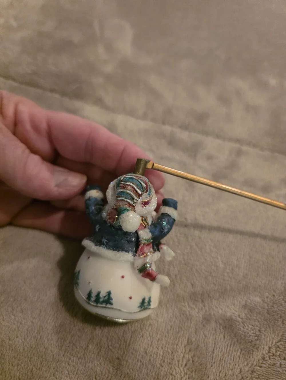 Festive White Snowman Candle Snuffer